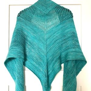 Hand Crocheted Ocean Blue Shawl